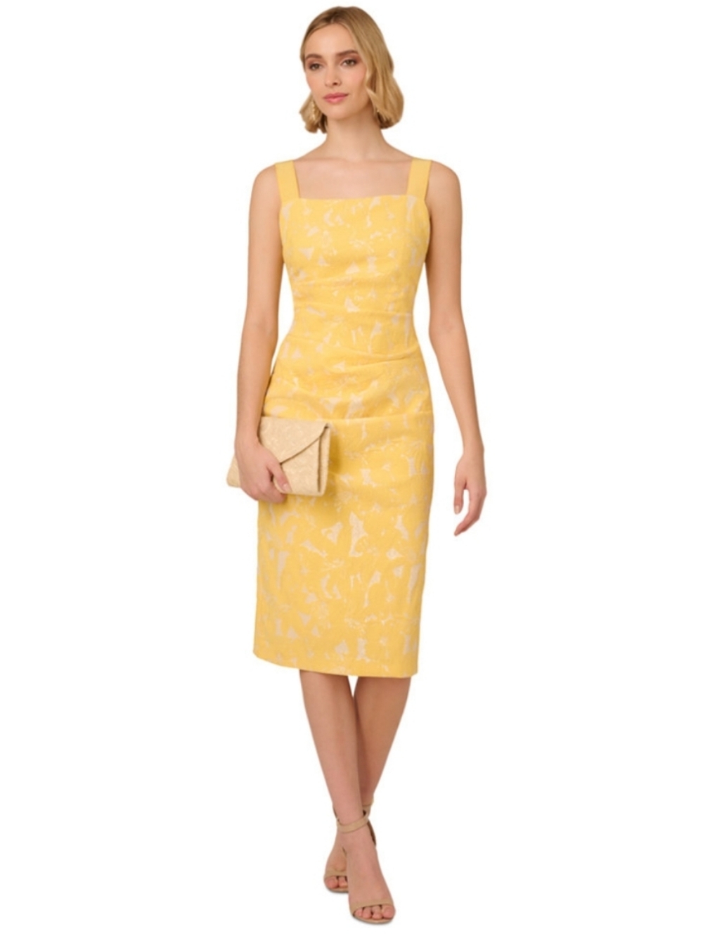 Adrianna Papell Hibiscus Jacquard Sheath Dress